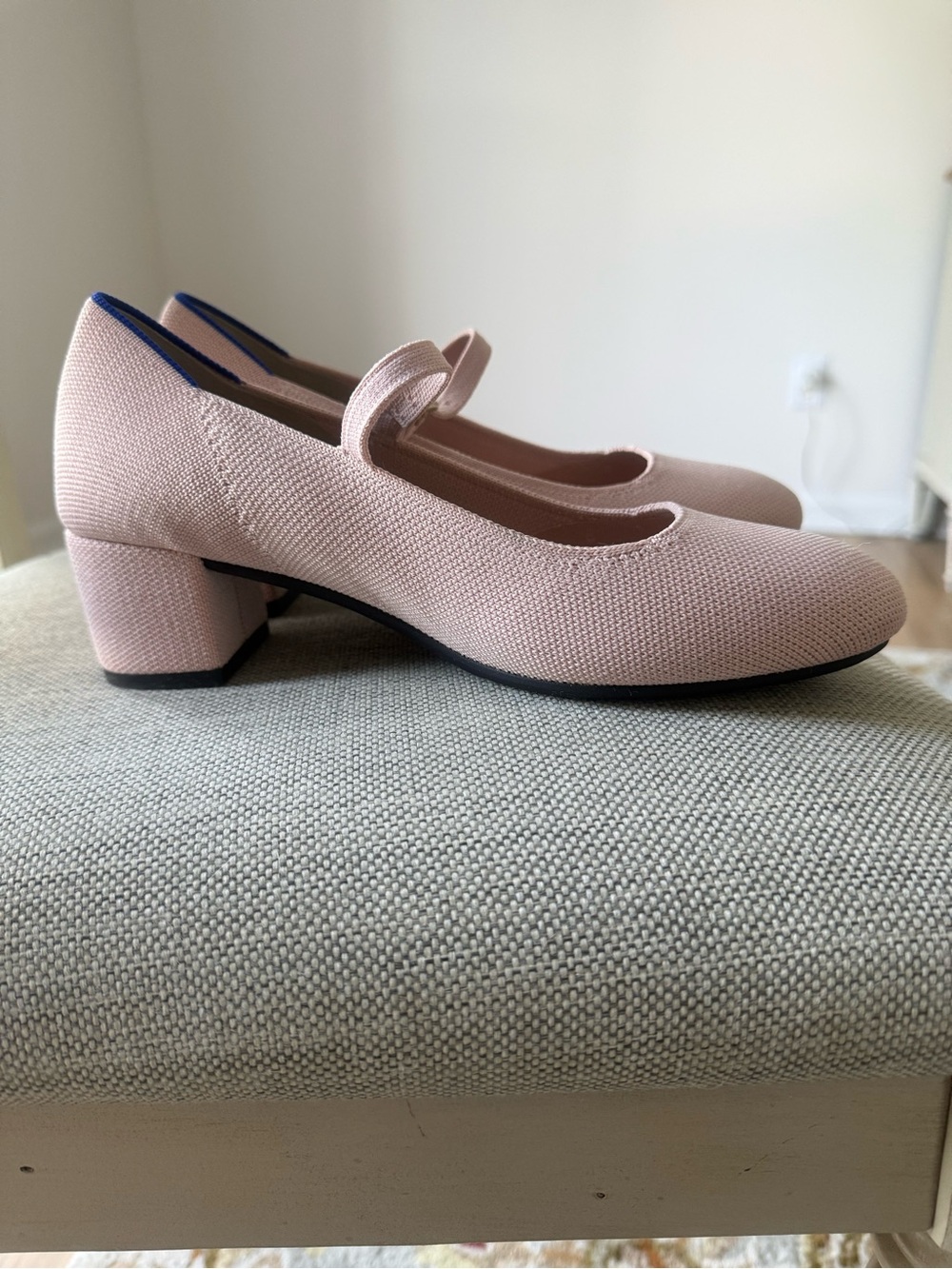 Rothy’s The Mary Jane pump in ballerina pink.